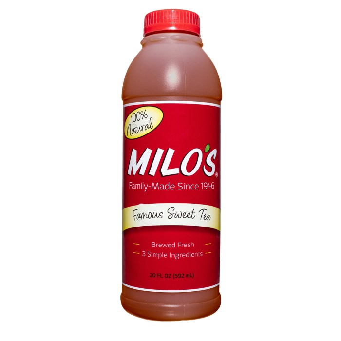 Milos Sweet Tea Bottle Nutrition Facts